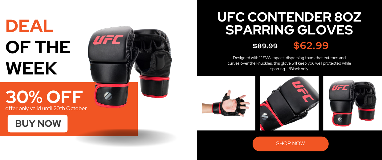 Achieve Fitness Deal of the Week - UFC Contender 8oz Sparring Gloves Black