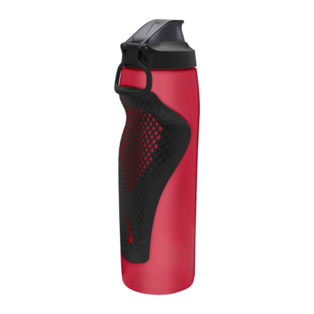 Nike Refuel Water Bottle with Locking Lid - 32oz - Red/Black/Iridescent Silver